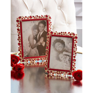 Jay Strongwater Emery Bejeweled 4" x 6" Frame - Ruby