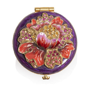 Jay Strongwater Angela - Floral Round Compact - Brocade