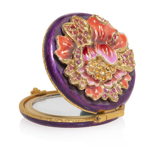 Jay Strongwater Angela - Floral Round Compact - Brocade