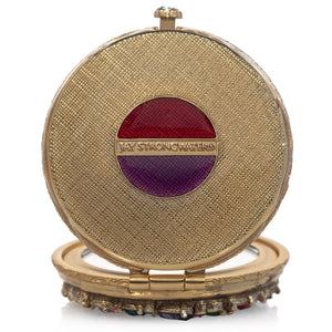 Jay Strongwater Helena Round Jeweled Compact