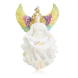 Jay Strongwater Love Angel Glass Ornament