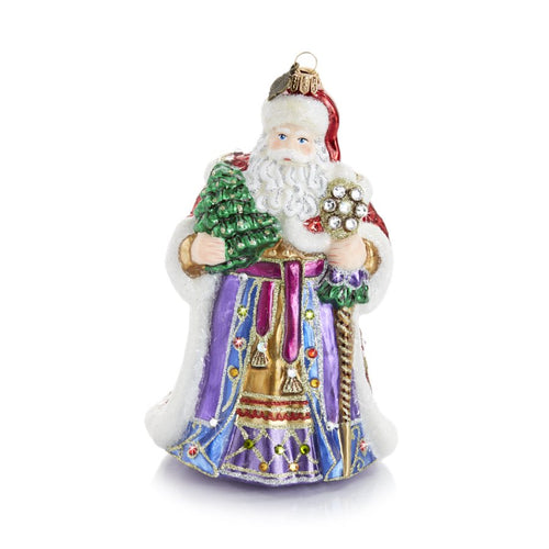 Jay Strongwater Victorian Santa Glass Ornament