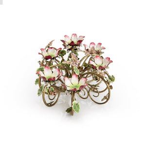 Jay Strongwater Claudine Floral & Butterfly Candelabra