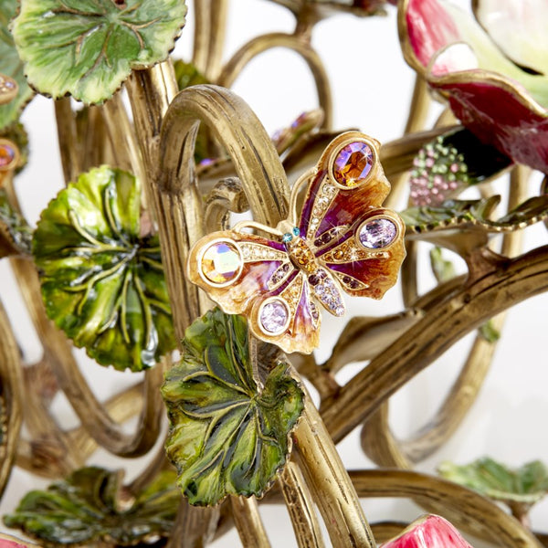 Load image into Gallery viewer, Jay Strongwater Claudine Floral &amp; Butterfly Candelabra
