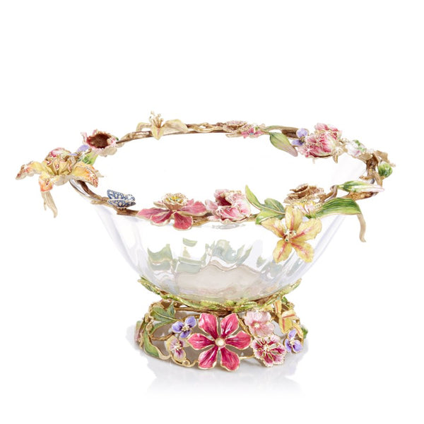 Load image into Gallery viewer, Jay Strongwater Cornelis Dutch Floral Glass Bowl
