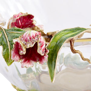 Jay Strongwater Cornelis Dutch Floral Glass Bowl
