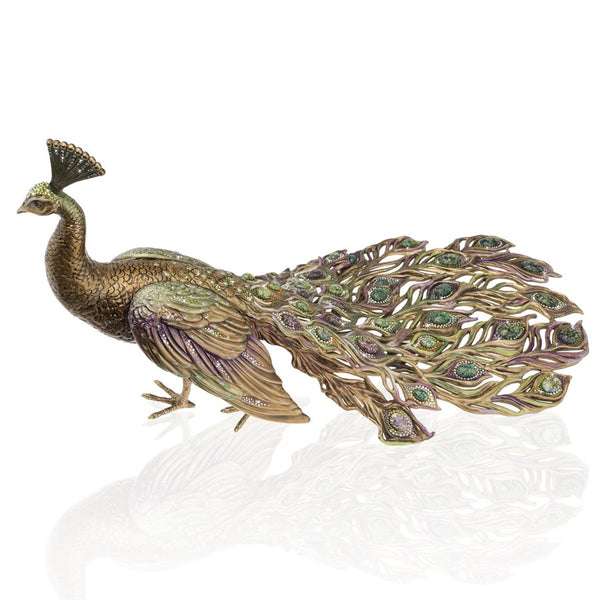 Load image into Gallery viewer, Jay Strongwater Theseus Grand Peacock Figurine

