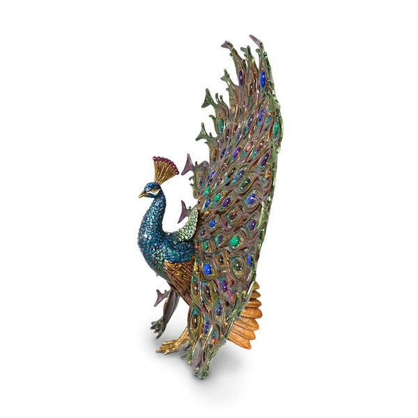 Load image into Gallery viewer, Jay Strongwater Stanton Fan Tail Peacock Figurine
