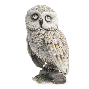 Jay Strongwater Hildy Owl 5" Figurine - Snow