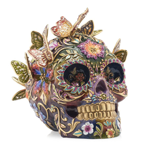 Load image into Gallery viewer, Jay Strongwater Frida Skull with Butterflies Figurine
