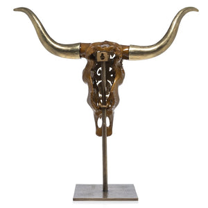 Jay Strongwater Keeffe - Cow Skull Objet with Stand