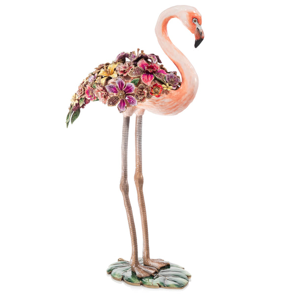 Load image into Gallery viewer, Jay Strongwater Amira Floral Flamingo Figurine
