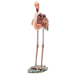 Jay Strongwater Amira Floral Flamingo Figurine