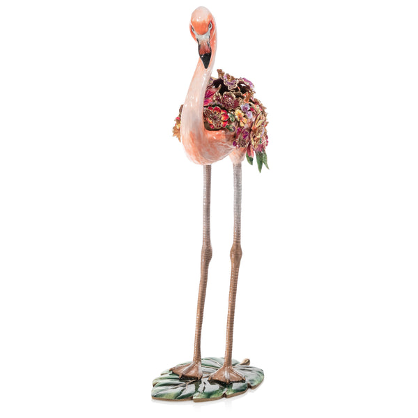 Load image into Gallery viewer, Jay Strongwater Amira Floral Flamingo Figurine
