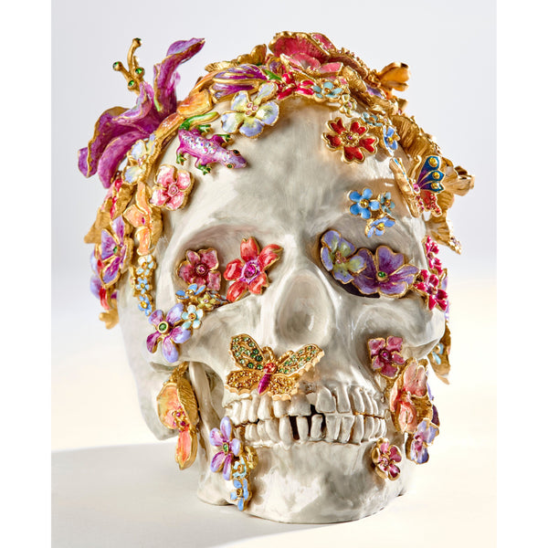 Load image into Gallery viewer, Jay Strongwater Oliver Skull &amp; Flowers Figurine
