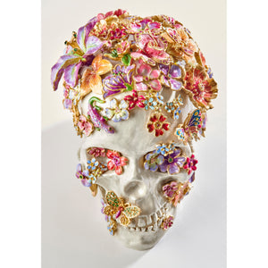 Jay Strongwater Oliver Skull & Flowers Figurine