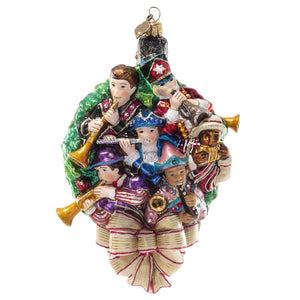 Jay Strongwater 11 Pipers Piping Glass Ornament