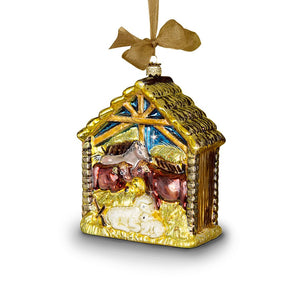 Jay Strongwater Holy Family Glass Ornament