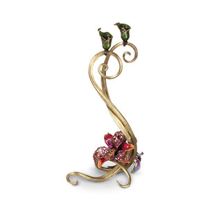 Jay Strongwater Roselyn Orchid Double Candlestick - Flora