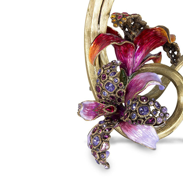 Load image into Gallery viewer, Jay Strongwater Roselyn Orchid Double Candlestick - Flora
