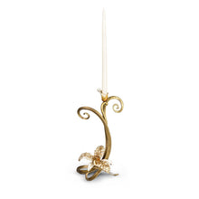 Load image into Gallery viewer, Jay Strongwater Mirabelle Orchid Single Candlestick - Golden