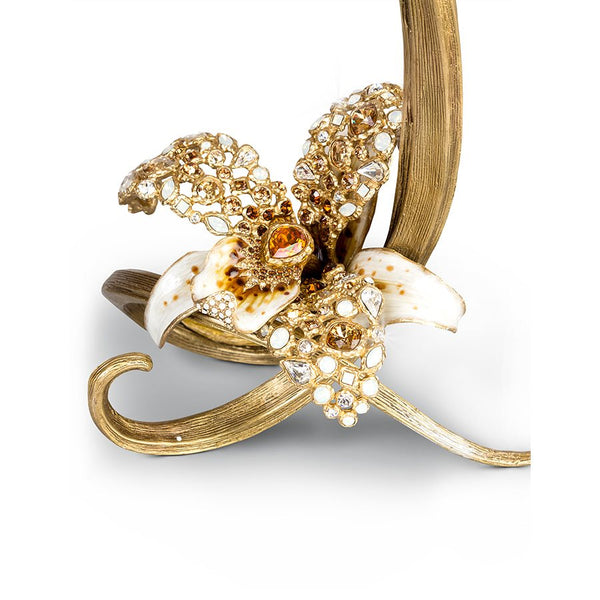 Load image into Gallery viewer, Jay Strongwater Mirabelle Orchid Single Candlestick - Golden
