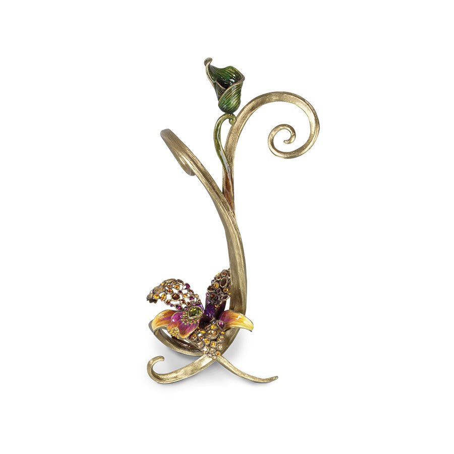 Jay Strongwater Mirabelle Orchid Single Candlestick - Flora