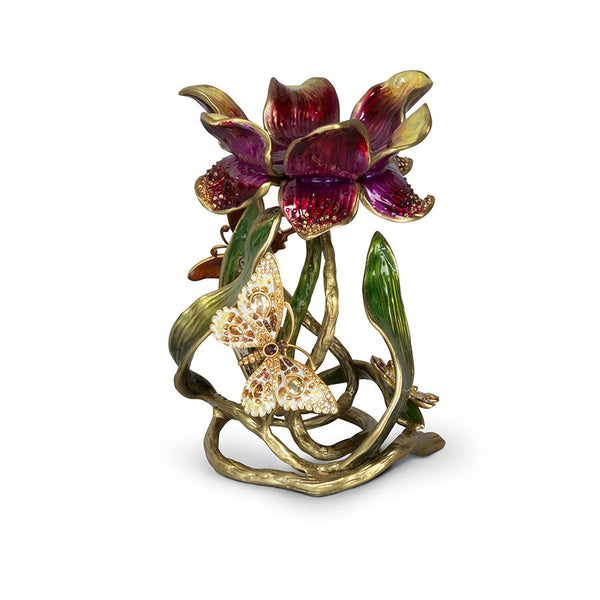 Load image into Gallery viewer, Jay Strongwater Meredith Floral 9" Pillar Candle Holder
