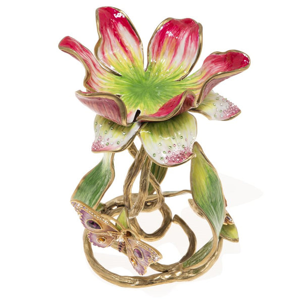 Load image into Gallery viewer, Jay Strongwater Meredith - Floral 9" Pillar Candle Holder - Provence
