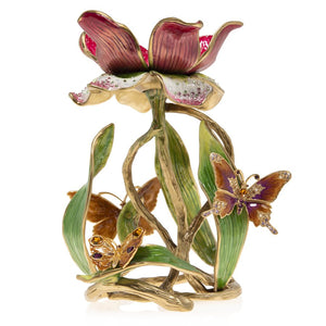 Jay Strongwater Meredith - Floral 9" Pillar Candle Holder - Provence