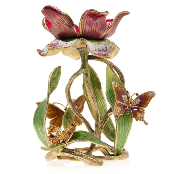 Load image into Gallery viewer, Jay Strongwater Meredith - Floral 9" Pillar Candle Holder - Provence
