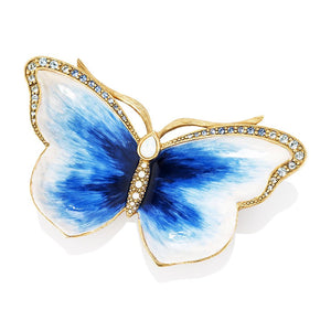 Jay Strongwater Juliet Butterfly Trinket Tray - Blue