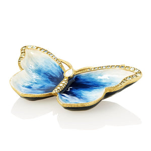 Jay Strongwater Juliet Butterfly Trinket Tray - Blue