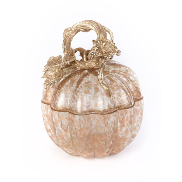 Load image into Gallery viewer, Jay Strongwater Hadley Leaf &amp; Vine Gilded Glass Jar - Gold

