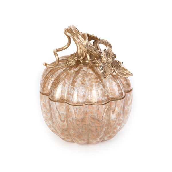 Load image into Gallery viewer, Jay Strongwater Hadley Leaf &amp; Vine Gilded Glass Jar - Gold
