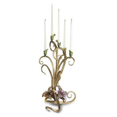 Jay Strongwater Aubree Orchid Candelabra