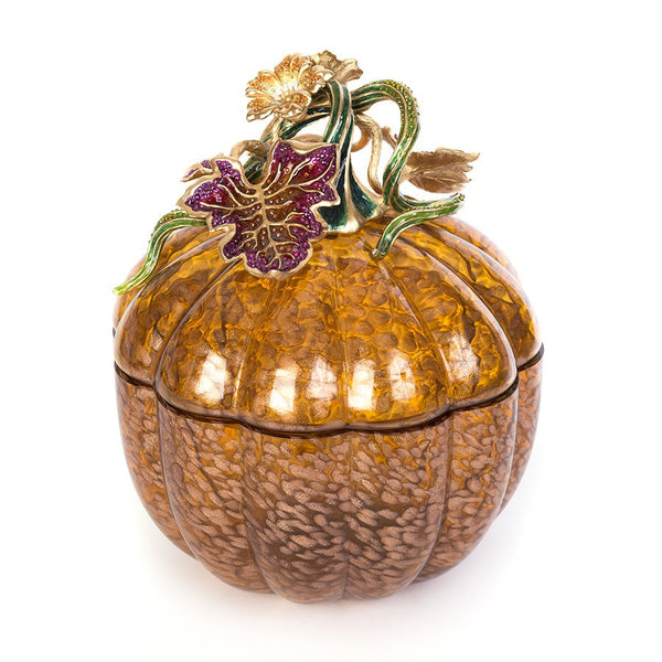 Load image into Gallery viewer, Jay Strongwater Dalton Leaf &amp; Vine Jeweled Large Glass Jar
