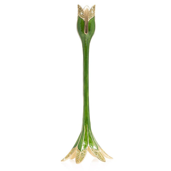 Load image into Gallery viewer, Jay Strongwater Ambrosius - Tulip Tall Candle Stick Holder - Leaf Green
