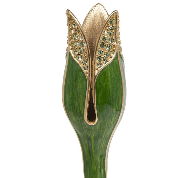 Load image into Gallery viewer, Jay Strongwater Ambrosius - Tulip Tall Candle Stick Holder - Leaf Green
