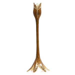 Jay Strongwater Ambrosius - Tulip Tall Candle Stick Holder - Golden Topaz