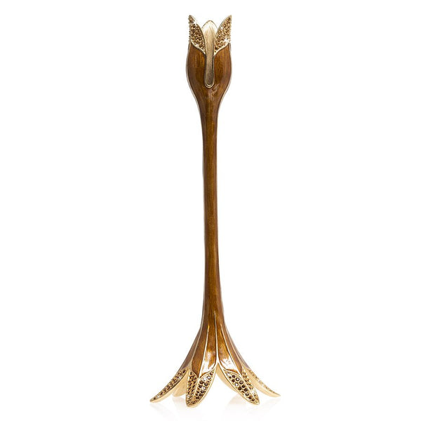 Load image into Gallery viewer, Jay Strongwater Ambrosius - Tulip Tall Candle Stick Holder - Golden Topaz
