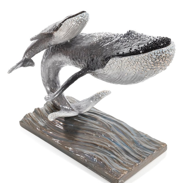 Load image into Gallery viewer, Jay Strongwater Finn Whale and Calf Figurine
