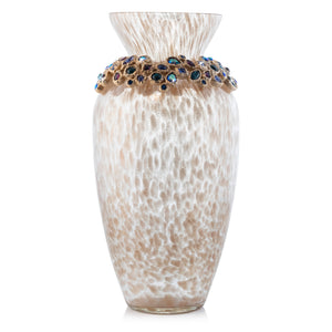 Jay Strongwater Norah Bejeweled Vase - Peacock