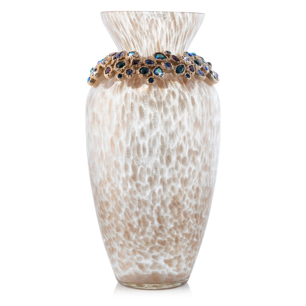 Load image into Gallery viewer, Jay Strongwater Norah Bejeweled Vase - Peacock
