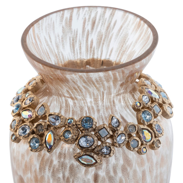 Load image into Gallery viewer, Jay Strongwater Norah Bejeweled Vase - Opal
