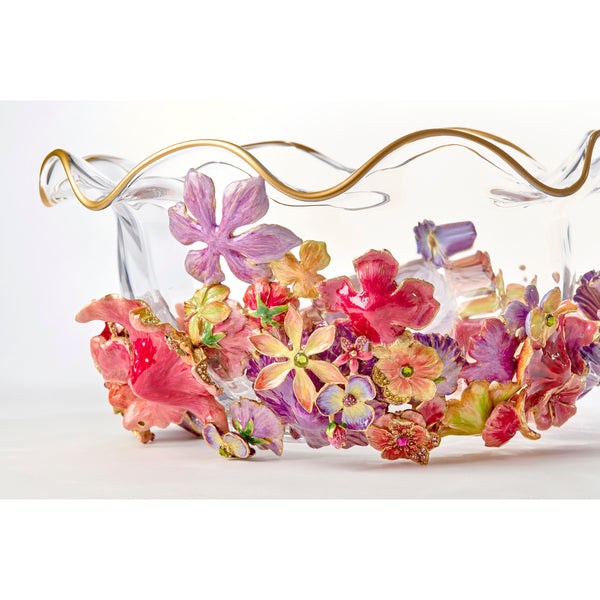 Load image into Gallery viewer, Jay Strongwater Penelope Large Ruffle Flower Bowl
