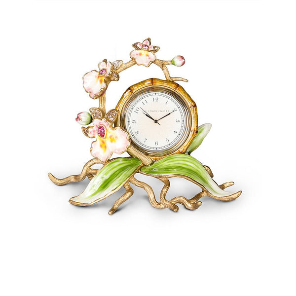 Load image into Gallery viewer, Jay Strongwater Tara Orchid Clock
