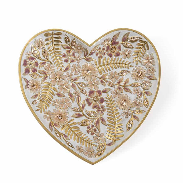 Load image into Gallery viewer, Jay Strongwater Aria Floral Heart Trinket Tray - Pink
