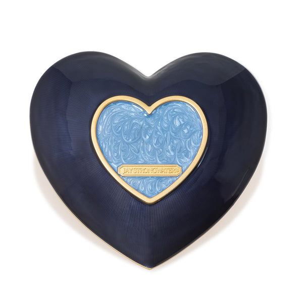Load image into Gallery viewer, Jay Strongwater Aria Floral Heart Trinket Tray - Blue
