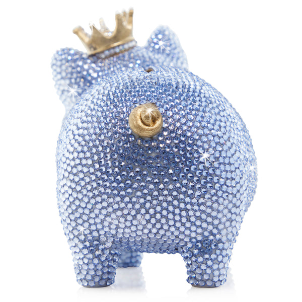 Load image into Gallery viewer, Jay Strongwater Gatsby Pavé Piggy Bank - Pale Blue
